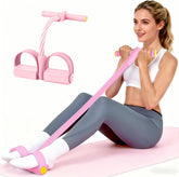 Pedal Resistance Band with Handle, Upgraded 6-Tube Exercise Bands | Natural Rubber Tension Rope, Multifunction Foot Pedal Resistance Bands for Working Out, Ab, Waist, Arm, Leg, Pilates, Yoga
