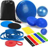 Physical Therapy Equipment, Inflatable Balance Disc and Wobble Cushion Kit | 11-Piece Balance Training Equipment, Physical Therapy Tools, Rehabilitation Equipment for Mobility, Stretching and Stability