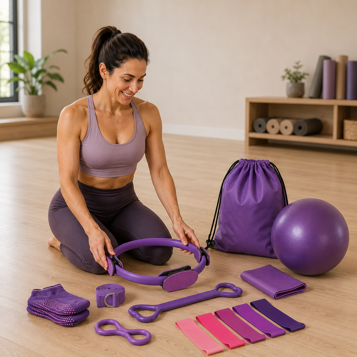 LumaHvn® 13-Piece Pilates Kit for Women – Complete Home Workout Set