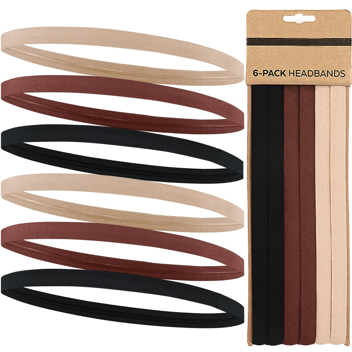 LumaHvn®  6 Pack Thin Non-Slip Sports Headbands