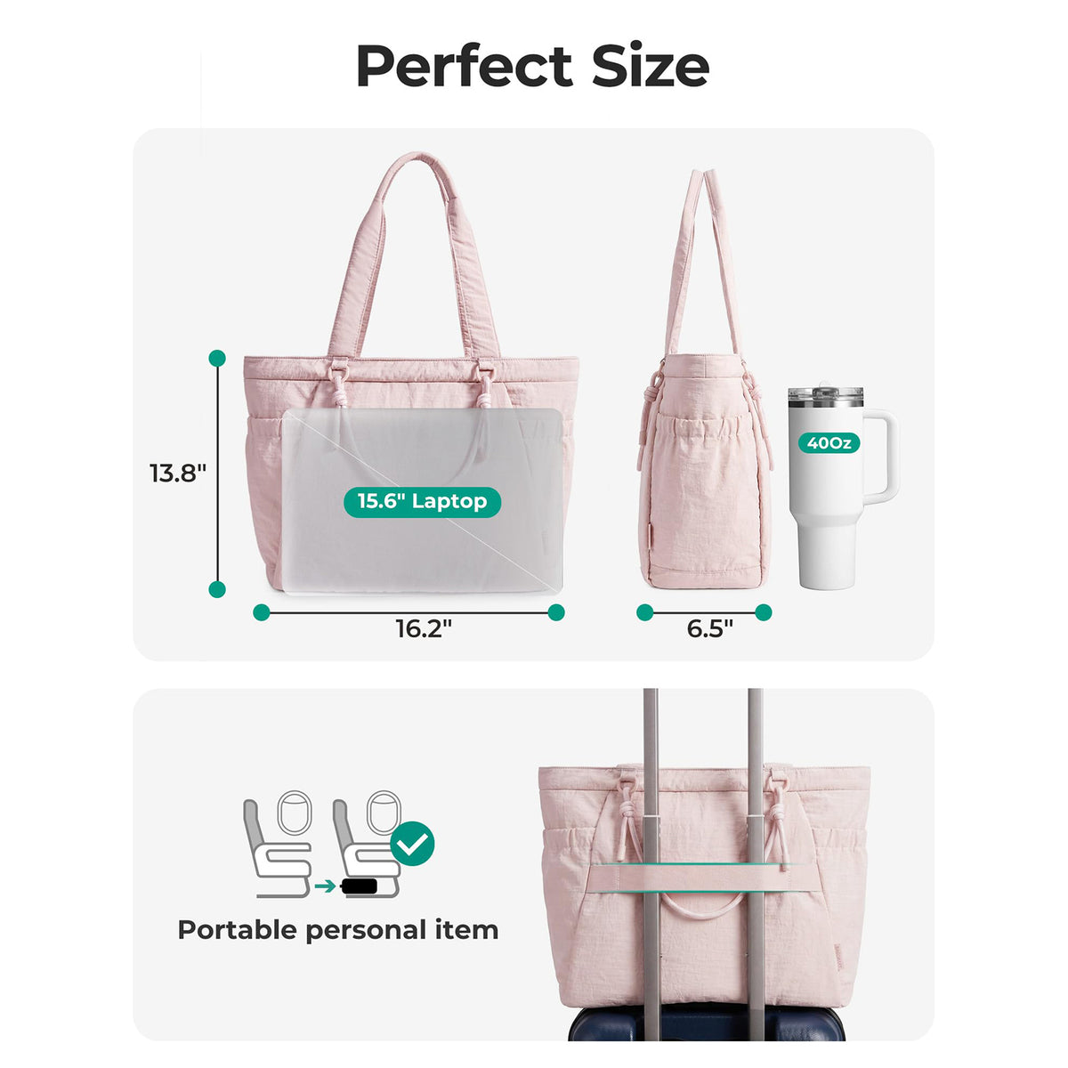 LumaHvn® Yoga Pilates Tote Bag for Women with Knotted Handle