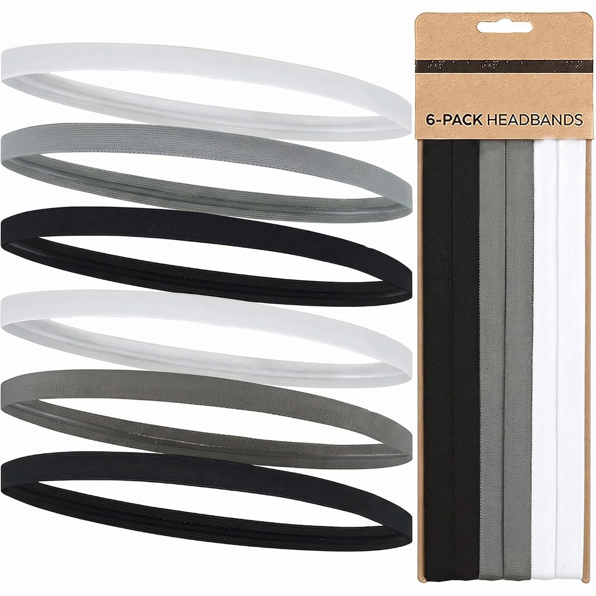 LumaHvn®  6 Pack Thin Non-Slip Sports Headbands