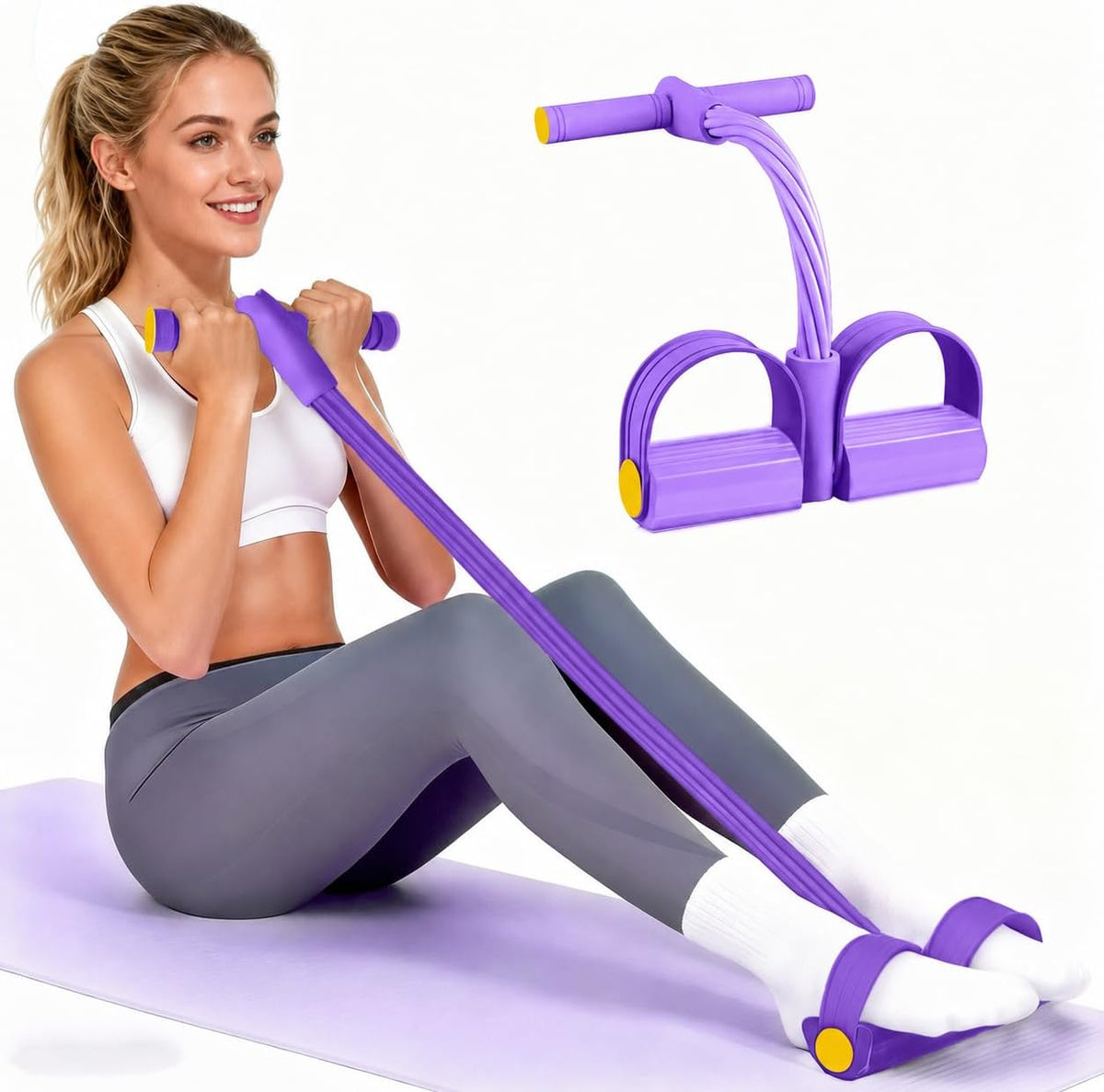 LumaHvn®  6-Tube Pedal Resistance Band with Handles