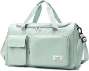 Suruid Gym Bag with Shoe Compartment, Sports Duffle Bag for Women, Purple | Dry Wet Separation Pouch, For Men and Women, Overnight Weekender Training Handbag Yoga Bag