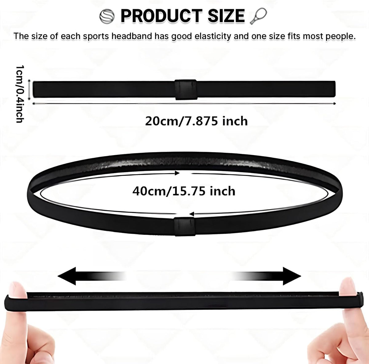 LumaHvn®  6 Pack Thin Non-Slip Sports Headbands