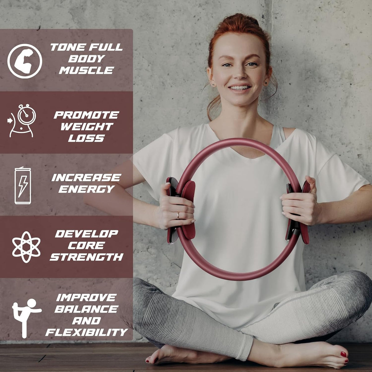 Syhood Pilates Ring 11. 81 Inch Pilates Circle Yoga Ring Magic Lightweight Flexible Workout Equipment for Fitness Physical Therapy Resistance Exercise Arms Legs