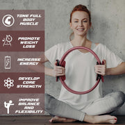 Syhood Pilates Ring 11. 81 Inch Pilates Circle Yoga Ring Magic Lightweight Flexible Workout Equipment for Fitness Physical Therapy Resistance Exercise Arms Legs