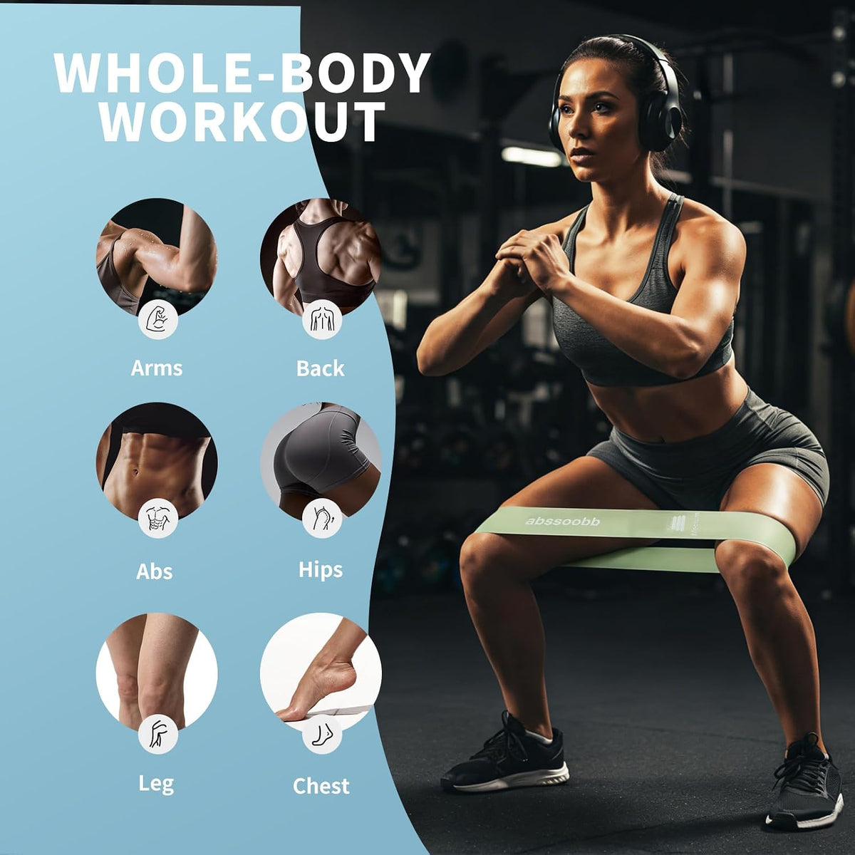 Silicone Resistance Bands, 4-Pack Exercise Loop Bands | Latex-free silicone, honeycomb inner grip, 4 levels for Pilates, glutes, legs, mobility and home workouts