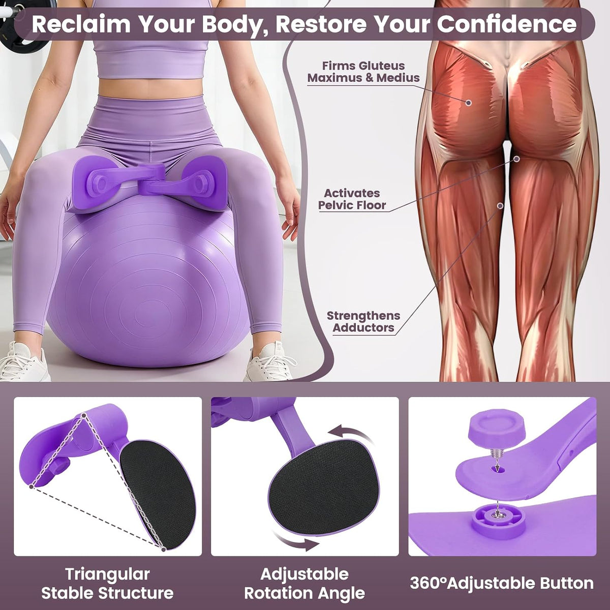 9-in-1 Home Workout Equipment for Women, Pedal Resistance Band with Handle, Thigh Master, Core Sliders & Exercise Bands with Workout Guide, Beginner Starter Kit for Ab Workout & Body Toning