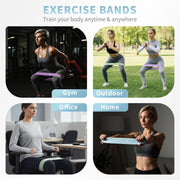 Silicone Resistance Bands, 4-Pack Exercise Loop Bands | Latex-free silicone, honeycomb inner grip, 4 levels for Pilates, glutes, legs, mobility and home workouts