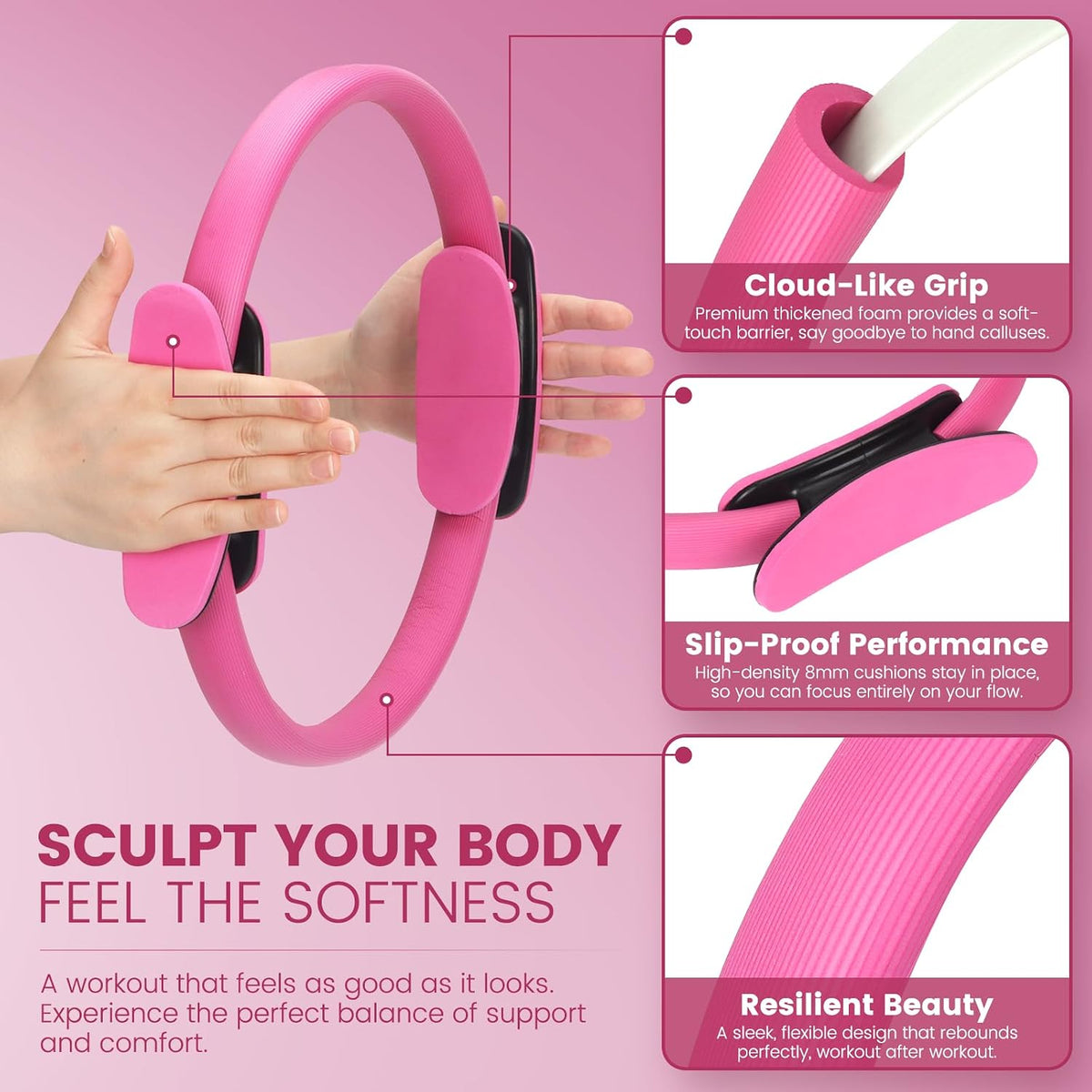 Pilates Kit for Women 13PCS, Pilates Ring Ball Resistance Bands Workout Set | Pilates equipment set for women and beginners, at home pilates kit for mat workouts, toning, stretching and strength training