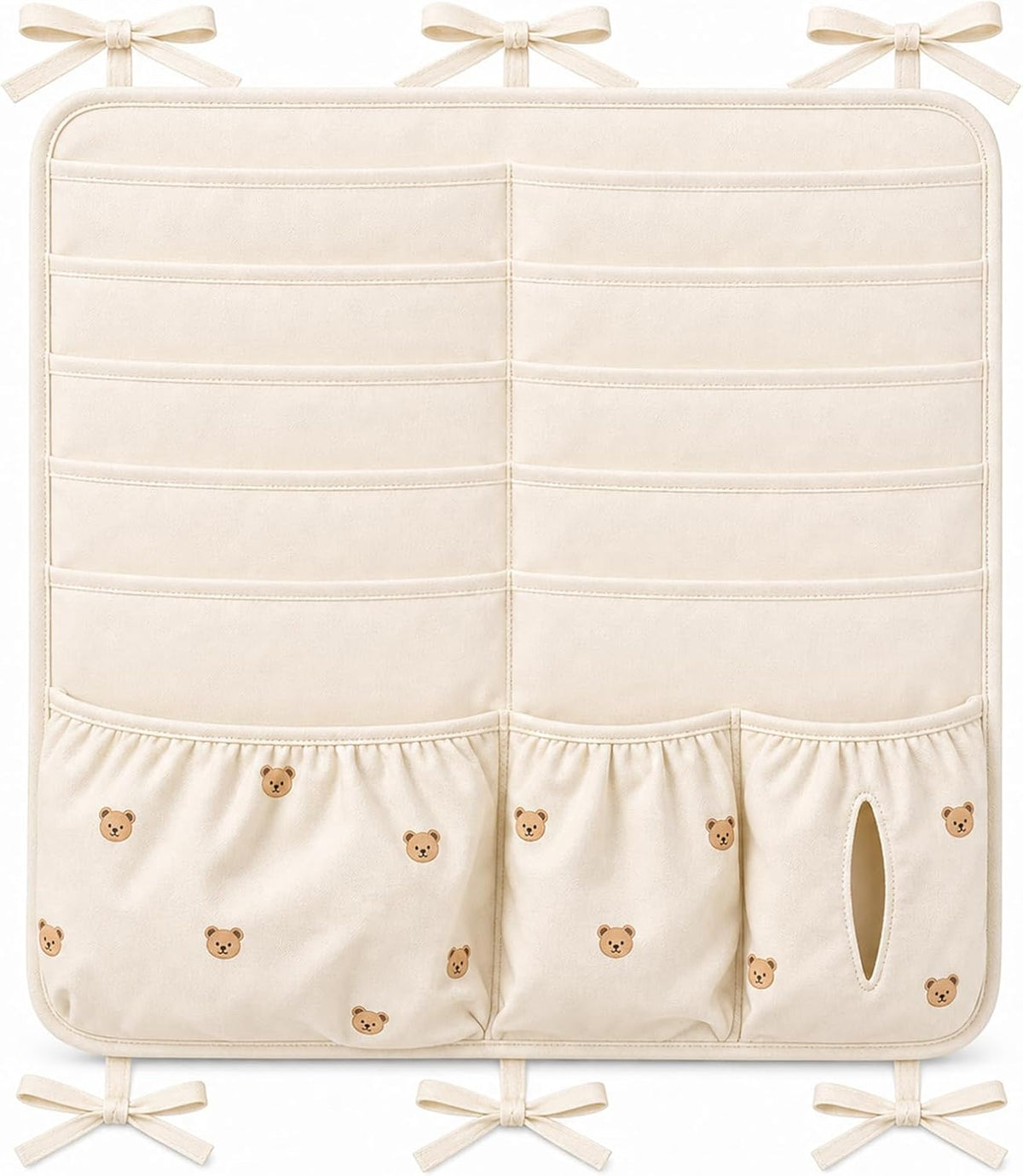 Bedside Caddy Nursery Playpen Organizer, Hanging Crib Book & Toy Storage