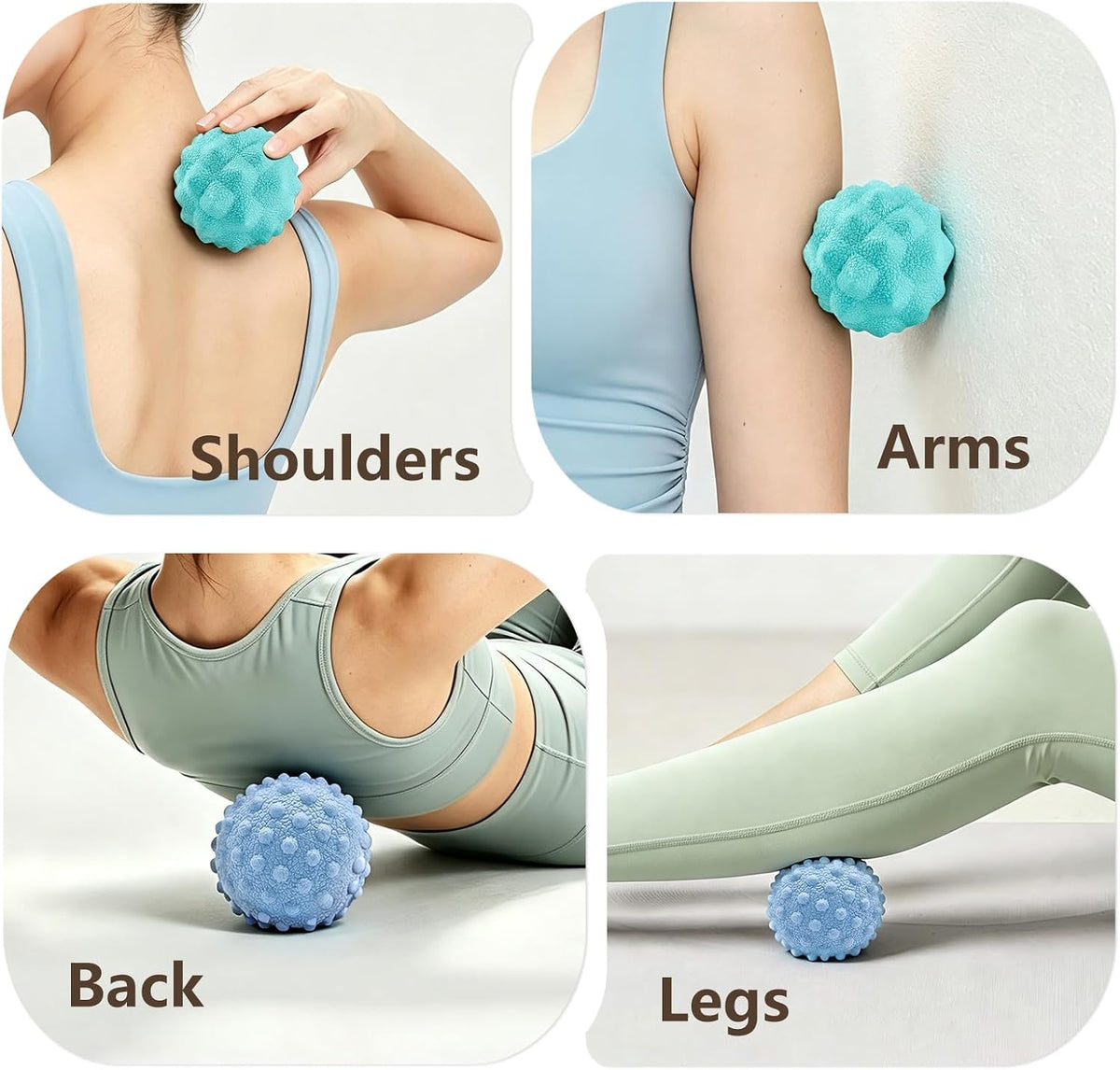 Foot Massage Ball Set for Plantar Fasciitis Relief, 2 Pack (Basic & Enhanced)