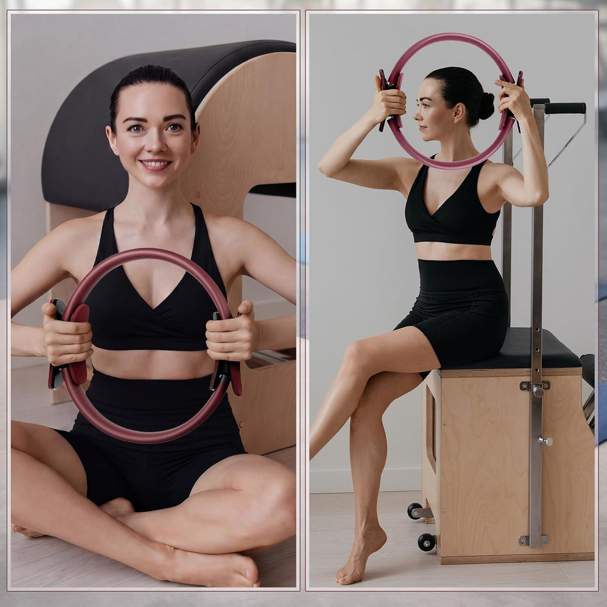 Syhood Pilates Ring 11. 81 Inch Pilates Circle Yoga Ring Magic Lightweight Flexible Workout Equipment for Fitness Physical Therapy Resistance Exercise Arms Legs