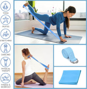 Foldable Yoga Mat and Blocks Set for Women with 2 Pack Yoga Blocks and Strap,Thin Non Slip Pilates Mat with Bag, Home Workout Equipment Essentials Starter Kit for Beginners Full Body Toning
