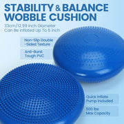 Physical Therapy Equipment, Inflatable Balance Disc and Wobble Cushion Kit | 11-Piece Balance Training Equipment, Physical Therapy Tools, Rehabilitation Equipment for Mobility, Stretching and Stability