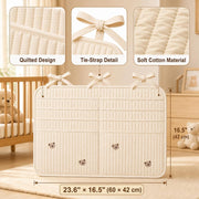 Bedside Caddy Nursery Playpen Organizer, Hanging Crib Book & Toy Storage