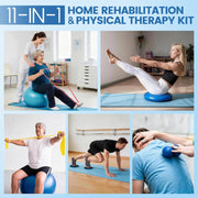 Physical Therapy Equipment, Inflatable Balance Disc and Wobble Cushion Kit | 11-Piece Balance Training Equipment, Physical Therapy Tools, Rehabilitation Equipment for Mobility, Stretching and Stability