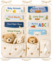 Bedside Caddy Nursery Playpen Organizer, Hanging Crib Book & Toy Storage