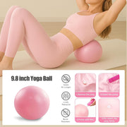 Pilates Kit for Women,Pilates Ring and Ball Set, Resistance Bands, Grip Socks & Yoga Mat Bag, Complete Pilates Essentials Starter Kit for Home Workouts, Pilates Equipment Gift Set for Beginners Pink