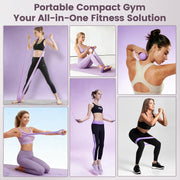 9-in-1 Home Workout Equipment for Women, Pedal Resistance Band with Handle, Thigh Master, Core Sliders & Exercise Bands with Workout Guide, Beginner Starter Kit for Ab Workout & Body Toning