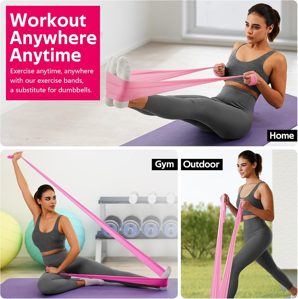 Resistance Bands for Working Out, Stretch Bands for Exercise, Yoga, Pilates