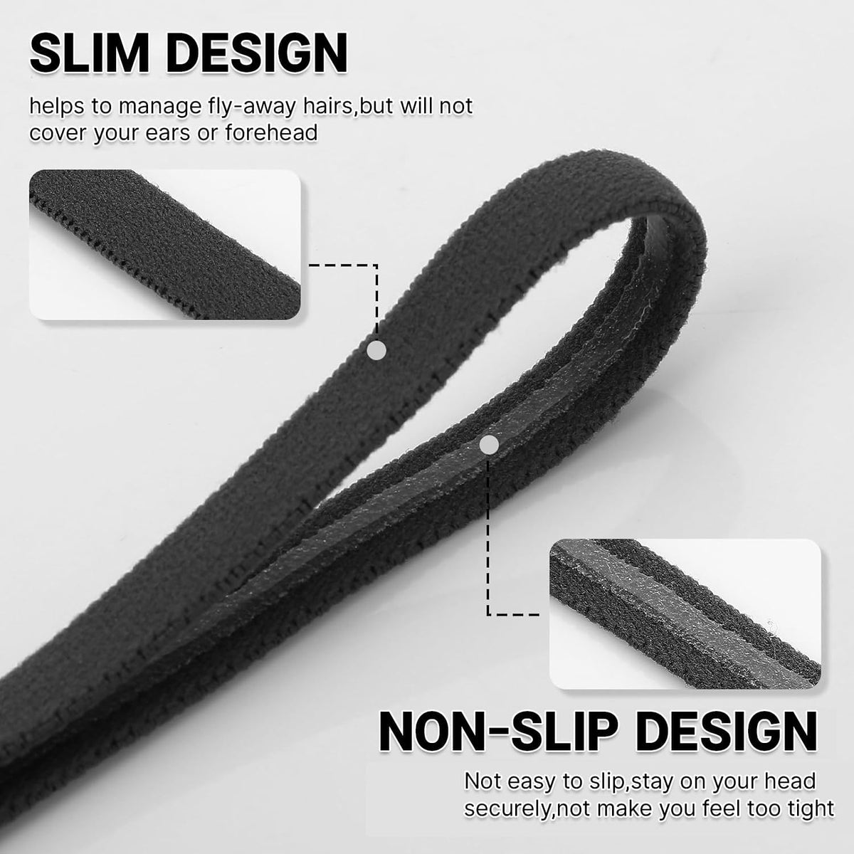 LumaHvn®  6 Pack Thin Non-Slip Sports Headbands