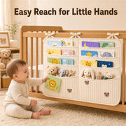 Bedside Caddy Nursery Playpen Organizer, Hanging Crib Book & Toy Storage
