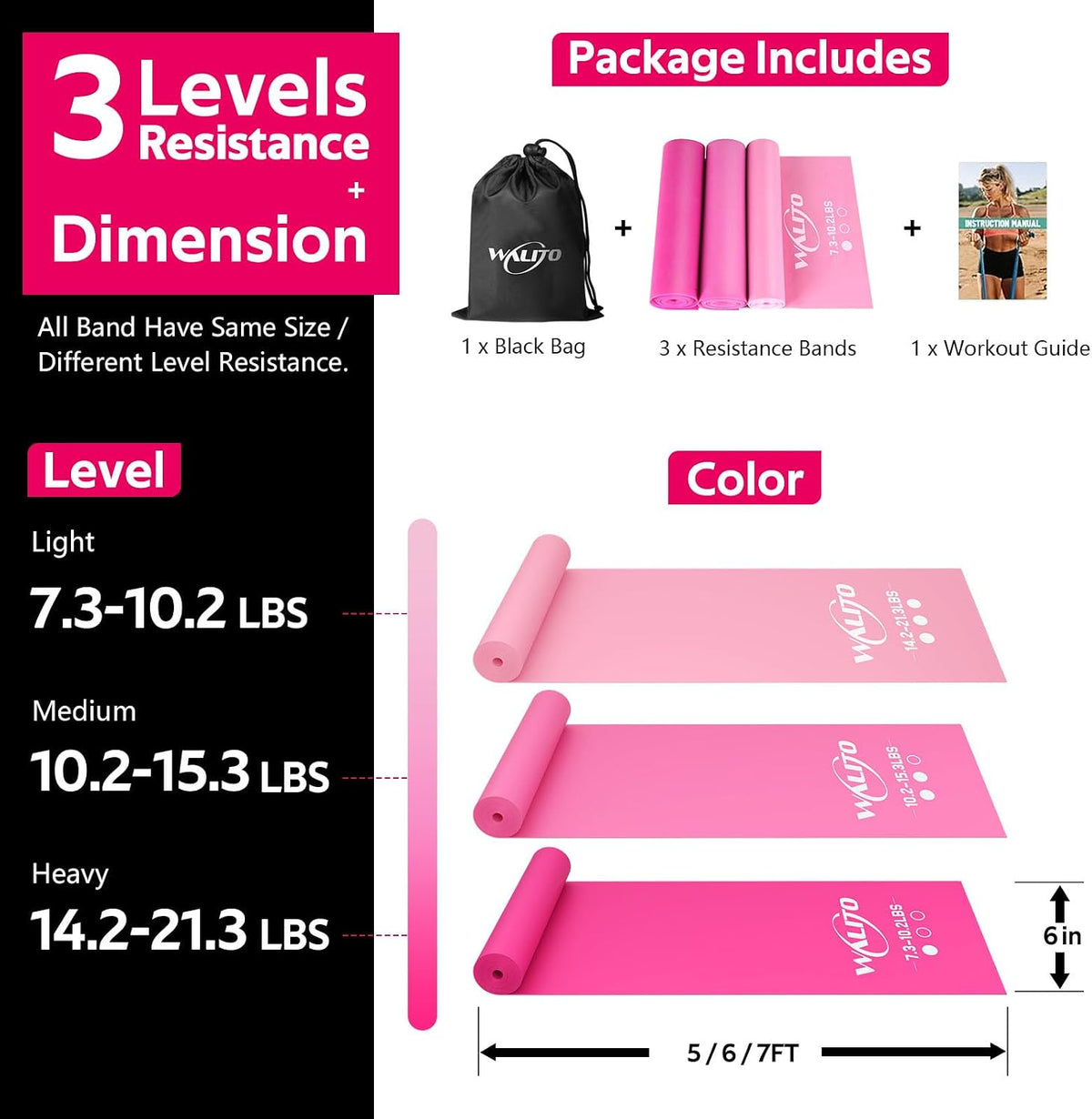 Resistance Bands for Working Out, Stretch Bands for Exercise, Yoga, Pilates