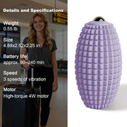 HODEMI Vibrating Massage Ball with Magnetic Rolling Head, Handheld High-Frequency Vibration Massager, 3 Speed Levels, Rechargeable Silicone Massage Roller for Gym, Office, and Travel Use (Purple)