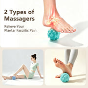 Foot Massage Ball Set for Plantar Fasciitis Relief, 2 Pack (Basic & Enhanced)