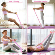 Pedal Resistance Band with Handle, Upgraded 6-Tube Exercise Bands | Natural Rubber Tension Rope, Multifunction Foot Pedal Resistance Bands for Working Out, Ab, Waist, Arm, Leg, Pilates, Yoga