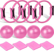Pilates Ring and Ball Set Bulk, Pilates Equipment with 12 Inch Pilates Circle Rings, Small Yoga Balls, Resistance Bands, Pilate Essential Kit Bulk for Home Workouts Women, Pilates & Yoga Studio