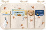 Bedside Caddy Nursery Playpen Organizer, Hanging Crib Book & Toy Storage