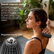 HODEMI Vibrating Massage Ball with Magnetic Rolling Head, Handheld High-Frequency Vibration Massager, 3 Speed Levels, Rechargeable Silicone Massage Roller for Gym, Office, and Travel Use (Purple)