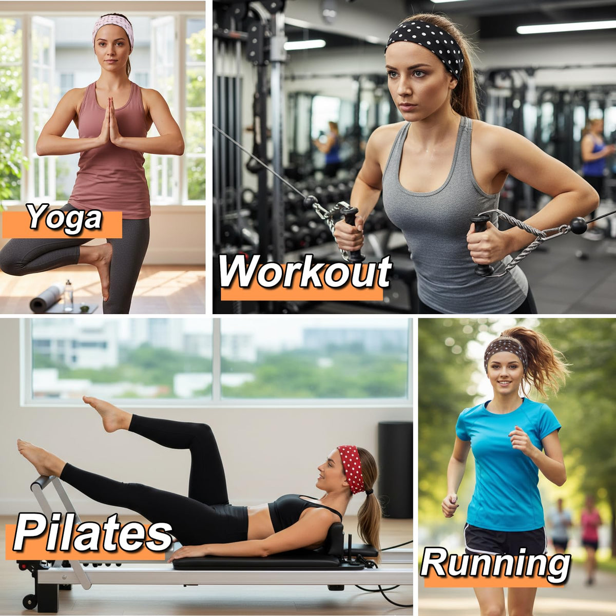 Headbands for Women Hair Bands for Women’s Hair Non Slip Women Thick Headband Stretchy Sweat Bands Headbands for Yoga Workout Every Day Basic Fashion Accessories