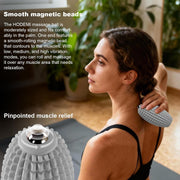 HODEMI Vibrating Massage Ball with Magnetic Rolling Head, Handheld High-Frequency Vibration Massager, 3 Speed Levels, Rechargeable Silicone Massage Roller for Gym, Office, and Travel Use (Purple)