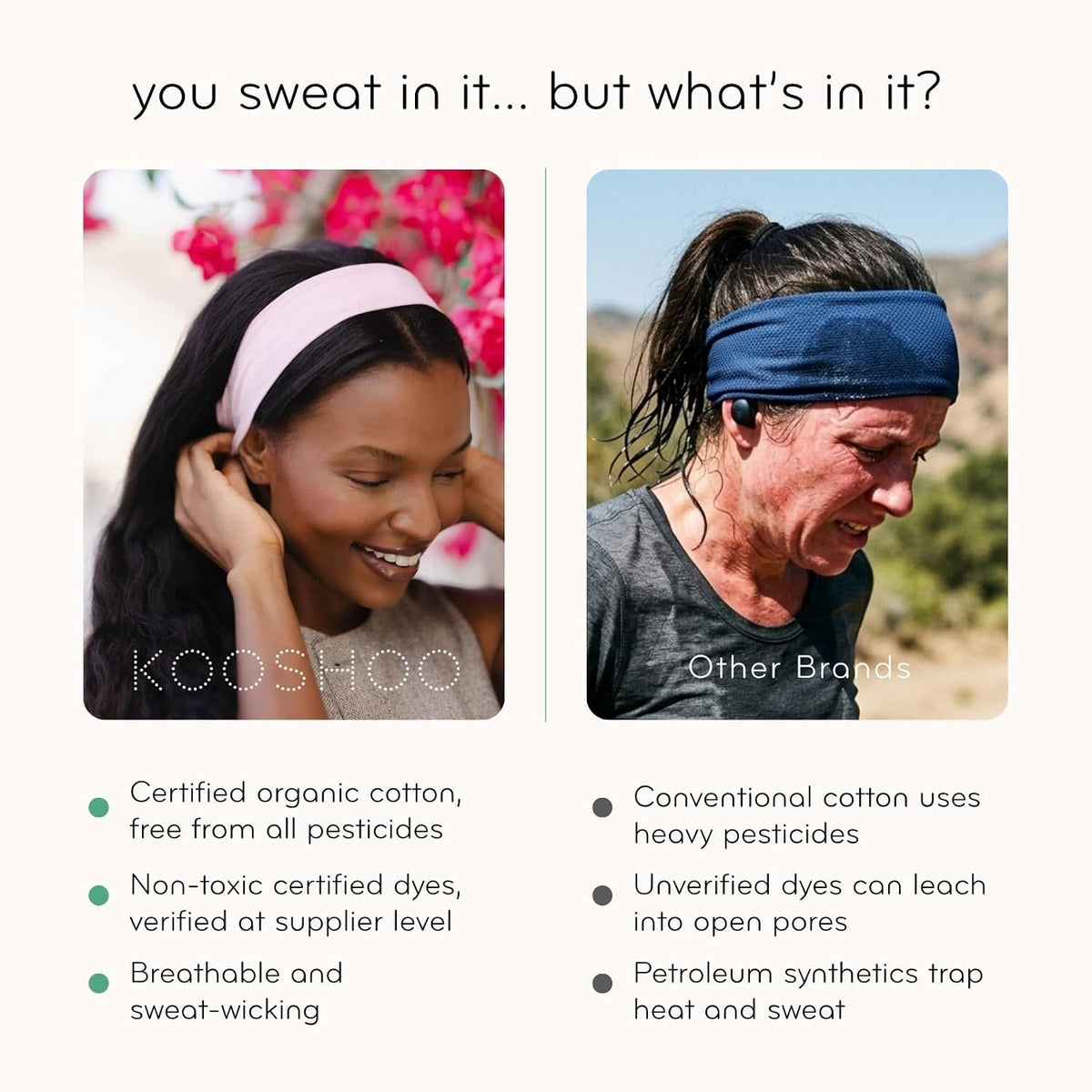 Head-Band for Men and Women - Durable, Plant-Based Hair Accessory - Versatile Sports Sweatband - Elastic Thick Sweat Band for Women & Men - Great for Running, Yoga, Exercise, etc