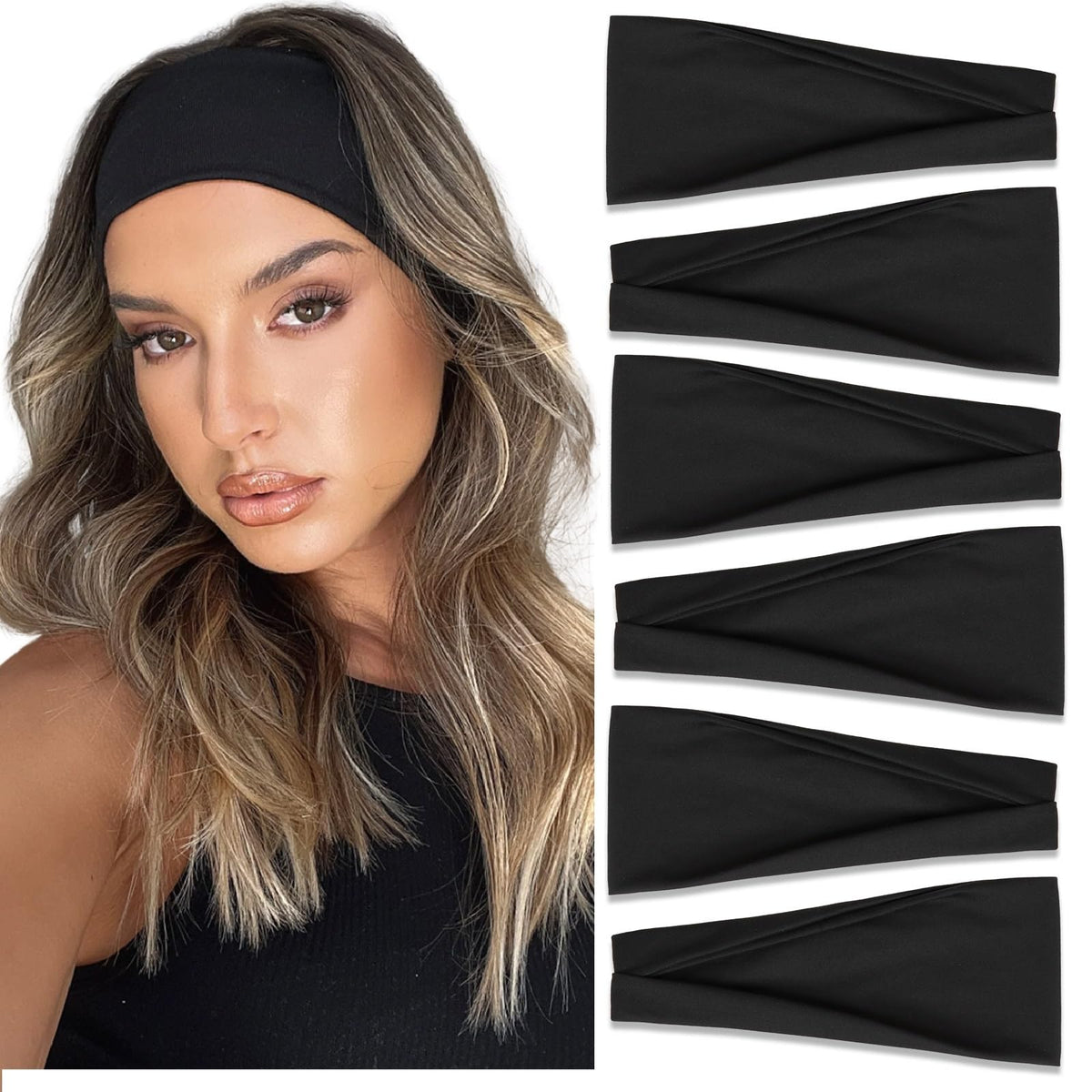 Headbands for Women Hair Bands for Women’s Hair Non Slip Women Thick Headband Stretchy Sweat Bands Headbands for Yoga Workout Every Day Basic Fashion Accessories