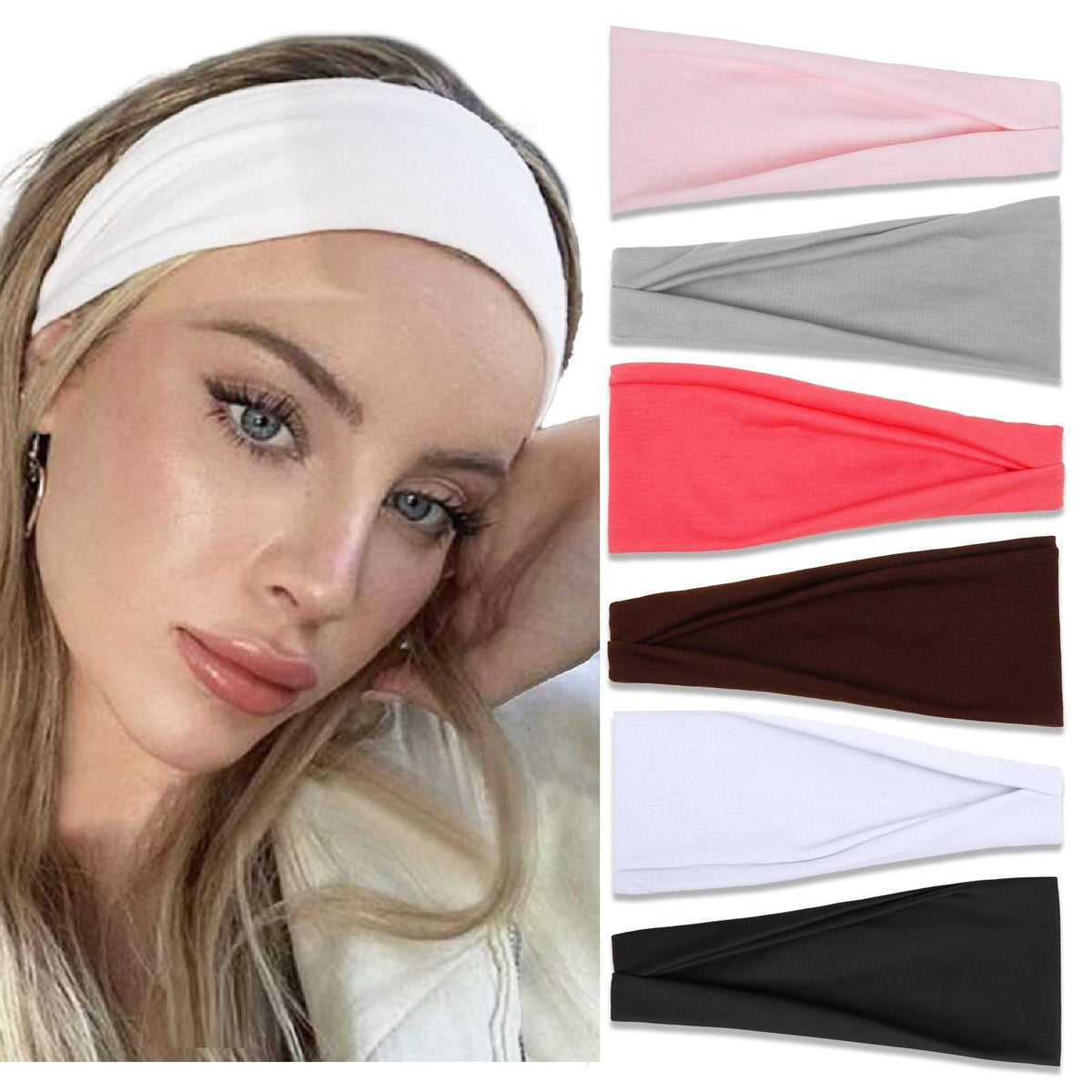 Headbands for Women Hair Bands for Women’s Hair Non Slip Women Thick Headband Stretchy Sweat Bands Headbands for Yoga Workout Every Day Basic Fashion Accessories