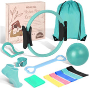 Pilates Kit for Women 13PCS, Pilates Ring Ball Resistance Bands Workout Set | Pilates equipment set for women and beginners, at home pilates kit for mat workouts, toning, stretching and strength training