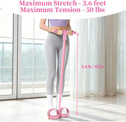 Pedal Resistance Band with Handle, Upgraded 6-Tube Exercise Bands | Natural Rubber Tension Rope, Multifunction Foot Pedal Resistance Bands for Working Out, Ab, Waist, Arm, Leg, Pilates, Yoga