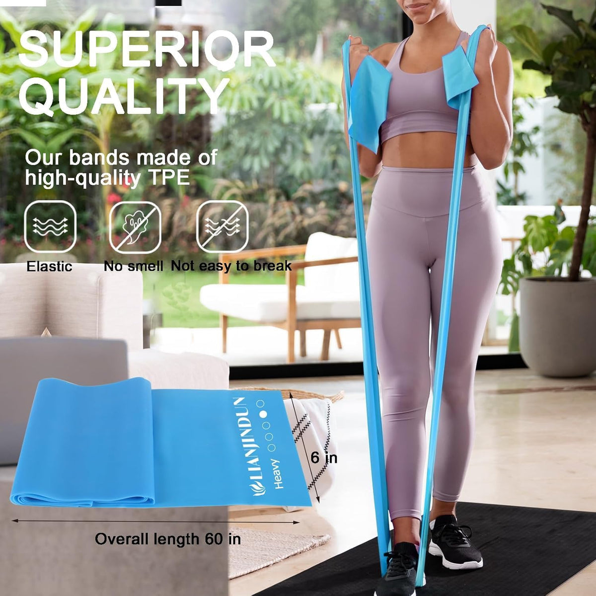 LumaHvn® 5 ft Latex-Free Stretch Band – 5 lb Resistance