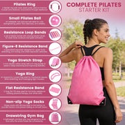 Pilates Kit for Women 13PCS, Pilates Ring Ball Resistance Bands Workout Set | Pilates equipment set for women and beginners, at home pilates kit for mat workouts, toning, stretching and strength training