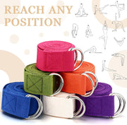 LumaHvn® 6 ft Cotton-Blend Yoga Strap with Metal D-Ring
