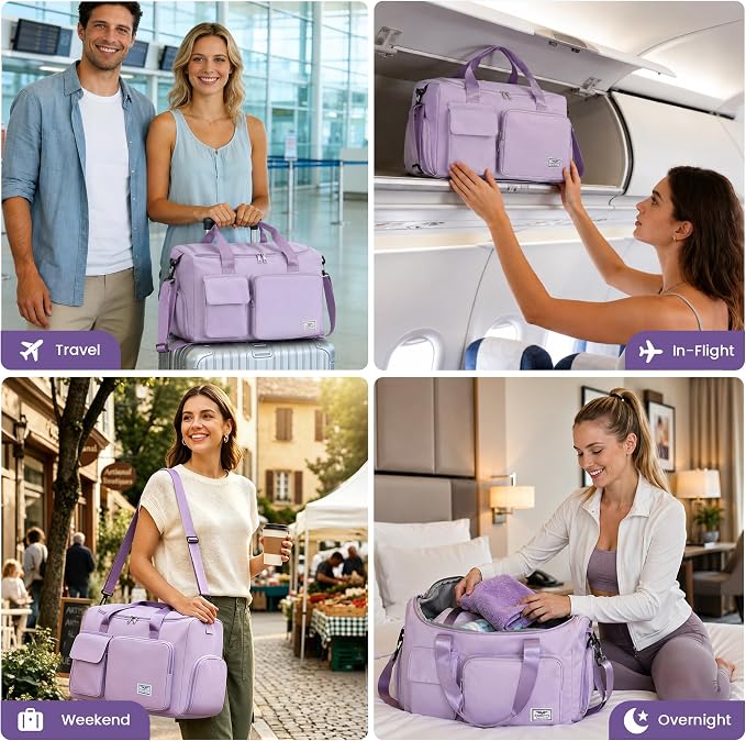 LumaHvn® Gym Bag with Shoe Compartment for Women
