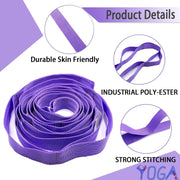 Stretching Strap Yoga Strap with Loops for Physical Therapy, Non-Elastic | 10 Loops, 75 inches length, Multi-Color Selection for Yoga Strap for Stretching, Pilates, Dance and Gymnastics